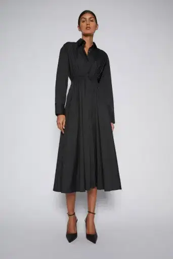 Scanlan Theodore Cotton Gathered Dress Black Size 6