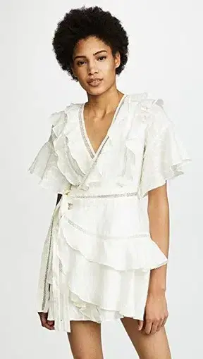 Acler Wrap Mini Dress White Size 10