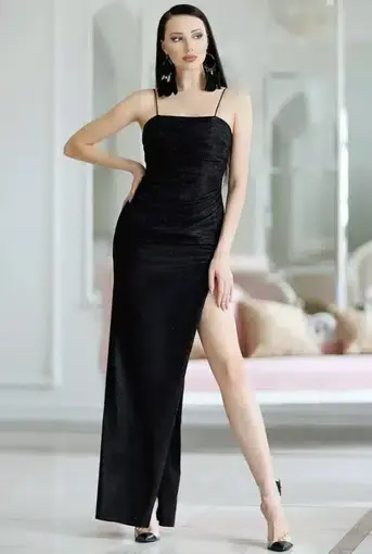 Jadore JP112 Fitted Long Formal Dress Black Size 16