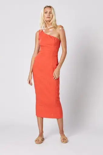 Winona Volt Tie Back Dress Orange Size 10