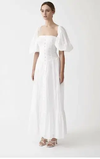 Joslin Anastacia Cotton Maxi Dress White Size 10