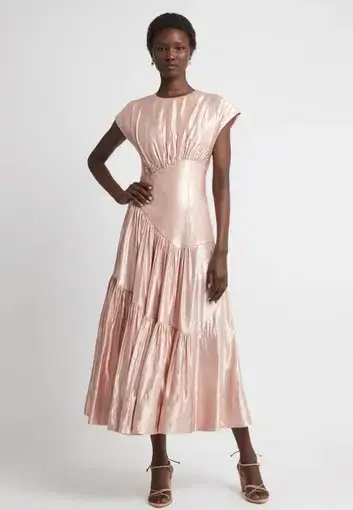 Aje Serendipity Reflection Midi Dress Blush Size 6