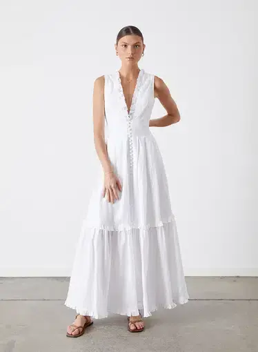 Joslin Juliet Rami Maxi Dress White Size 6