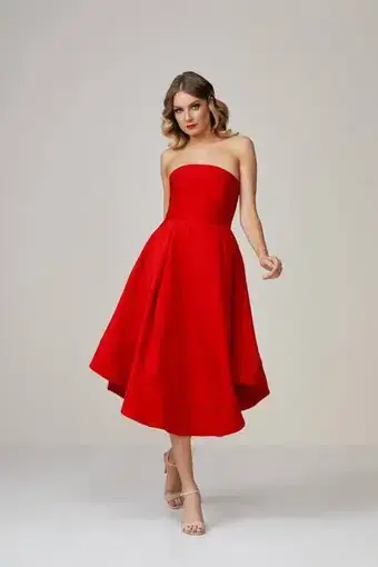 C/MEO Collective Making Waves Strapless Dress Red Size 8