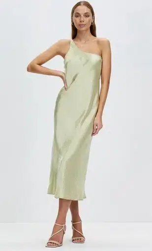 Third Form Crush Bias One Shoulder Midi Dress Apple Green Size 8