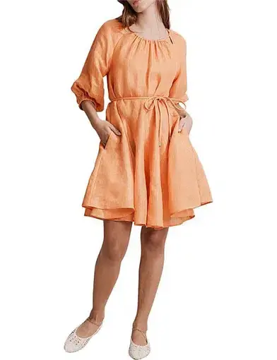 Country Road Godet Tie Mini Dress Orange Size 14 