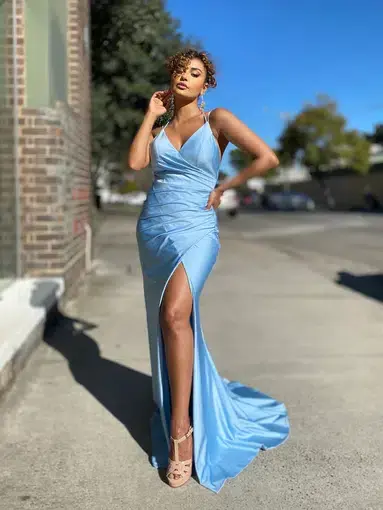 Jadore Rihanna Gown Powder Blue Size 12