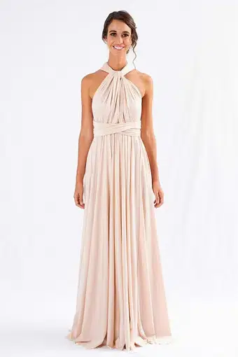 Model Chic Luxe Satin Multi-Way Infinity Dress Nude Size 10