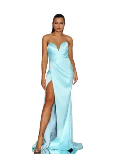 Jadore Esen Strapless Gown Blue Size 10