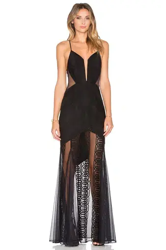 Shona Joy Arabesque Maxi Dress Black Size 6