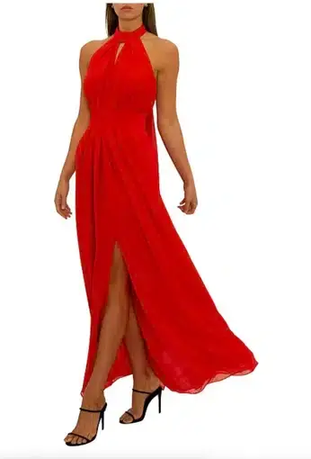 Carla Zampatti Santorini Sunsets Maxi Dress Red Size 4
