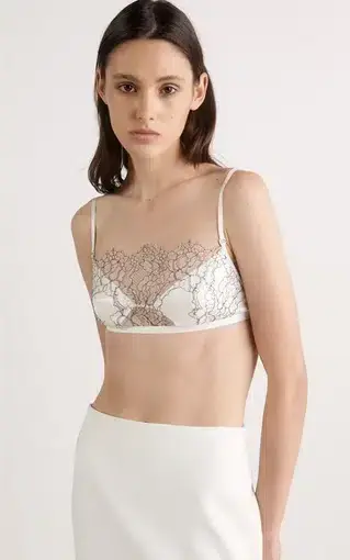 Dion Lee Trace Lace Bandeau Ivory White Size S