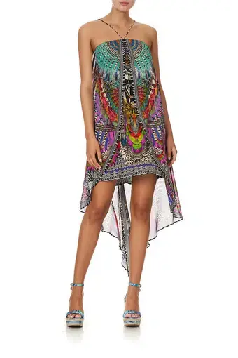 Camilla Guardians of the Sun Strapless Overlayer Dress Print Size L 