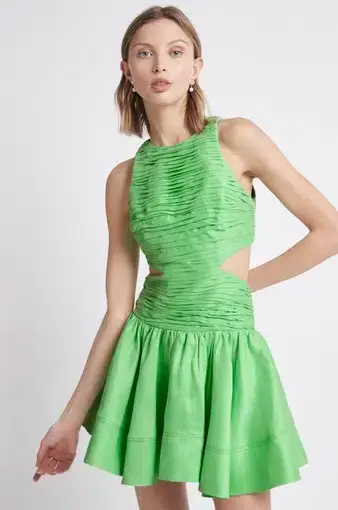 Aje Introspect Cut Out Mini Dress Green Size 6
