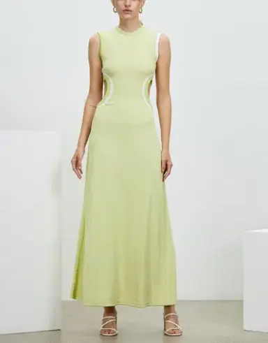 Christopher Esber Multi Bind Fran Dress in Pistachio Multi Green Size 12