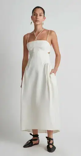 Camilla and Marc Alina Midi Dress White Size 8