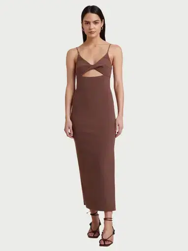 Bec and Bridge Ivy Midi Dress Brown Size 6