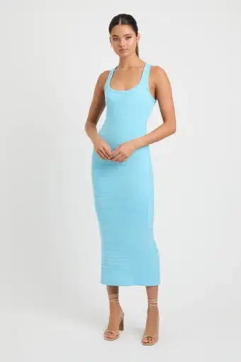 Kookai Abbie Midi Dress Blue Size 8