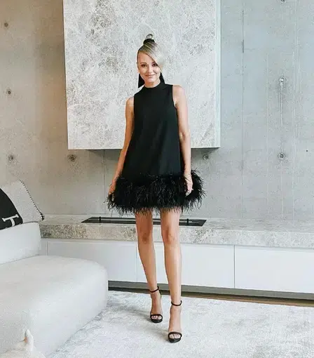 Rachel Gilbert The Linc Mini Dress Black Size AU 8 