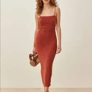 Reformation Breslin Dress Cinnamon Sparkle Size 10