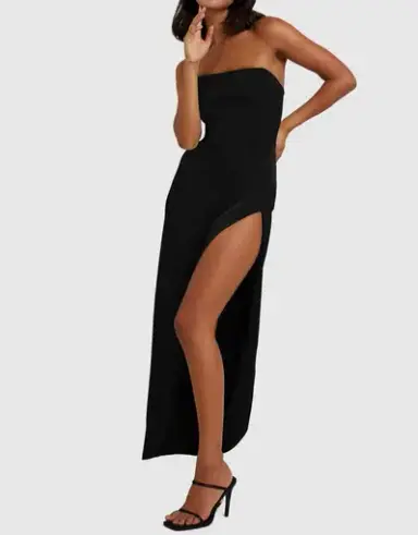 By Johnny The Lotus Strapless Dress Black Size 6