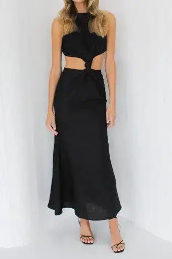Favr the label Ludi Knot Maxi Dress Black Size 8