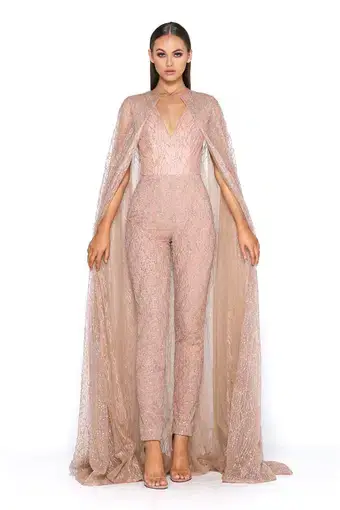 Portia and Scarlett Savanah Rose Gold Jumpsuit Size S