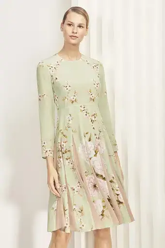 The Fold London Hepburn Silk Dress Print Size 14