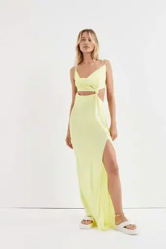 For Love & Lemons Kyra Cut Out Maxi Dress Yellow Size S