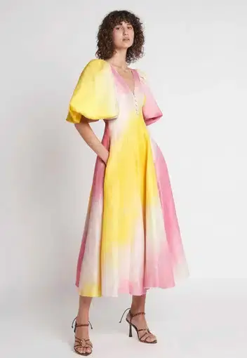 Aje Cloud Burst Midi Dress Multi Size 10