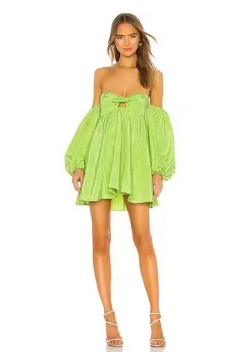 For Love and Lemons Saint Lucia Mini Dress in Green Size M