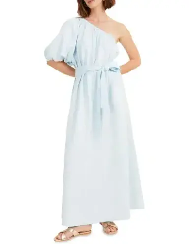 Seed Heritage OneShoulder Linen Maxi Dress Wintersky Blue Size 6