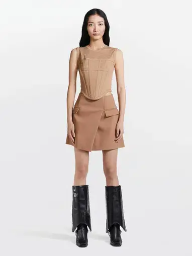 Dion Lee Frame Mini Skirt Timber Brown Size 4