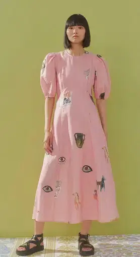 Alemais Cleo Midi Dress Print Size 14