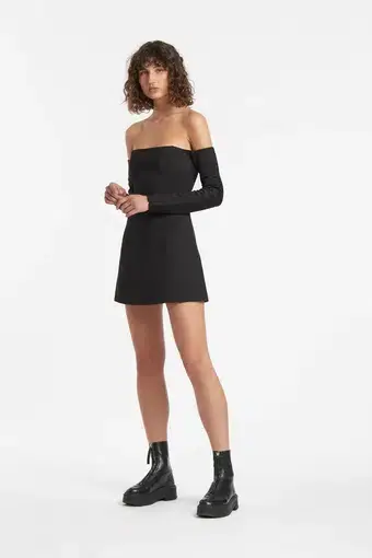 Sir The Label Alberta Sleeve Mini Dress Black Size 3