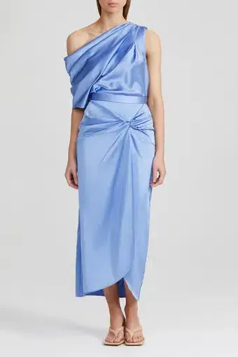 Acler Bonham Top and Skirt Set Wedgewood Blue Size 12