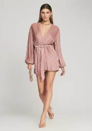 Retrofete Gabrielle Robe Mini Dress Pink Size 14 