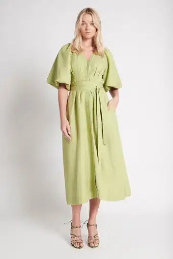 Aje  Evermore Bayleaf Midi Dress Green Size 6