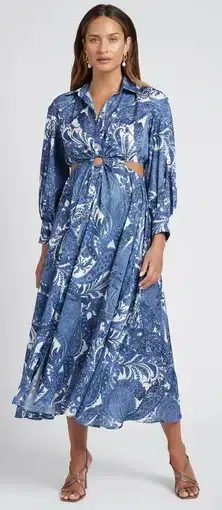 Sheike Casablanca Dress Icy Paisley Print Size 8