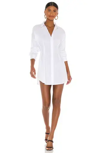 OW Collection White Ella Shirt Dress White Size M