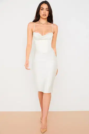 House of CB Myrna Corset Slip Dress Ivory White Size S