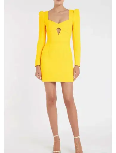 Rebecca Vallance Jaclyn Long Sleeve Mini Dress Yellow Size 12 
