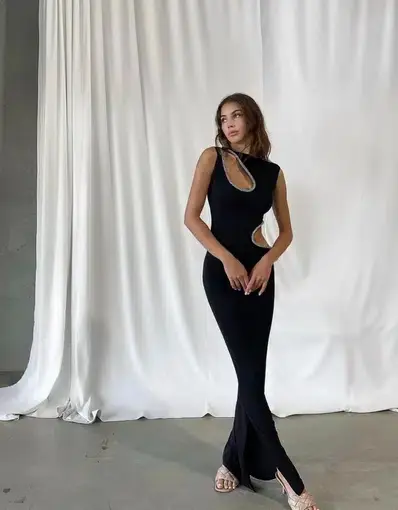Ivona Skelo Vivia Dress Black Size 10 