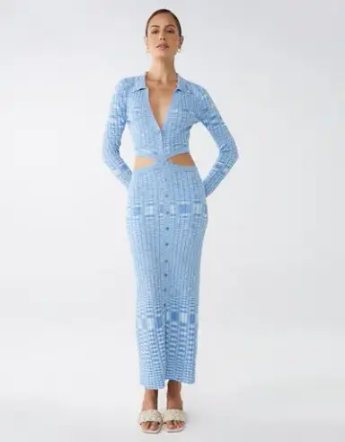 Blue Lover Cartia Knit Dress Blue Size 8