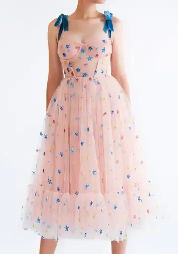 Lirika Matoshi Pink Sky Midi Dress Multi Size XS