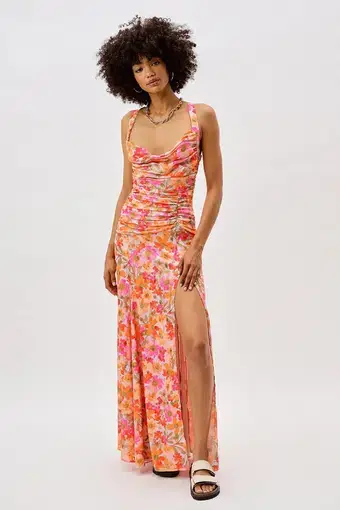 For Love and Lemons Willa Maxi Dress Print Size 10