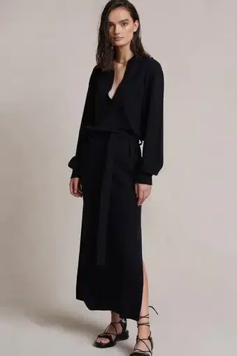 Bec and Bridge Liam Knit Polo Dress Black Size 8 