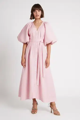 Aje Evermore Midi Dress Rose Pink Size 14