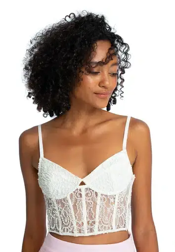 Dyspnea Busted Bodice in Vanilla Lace Ivory Size M