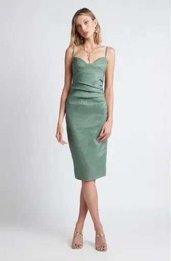 Sheike Vortex Midi Dress Green Size 8